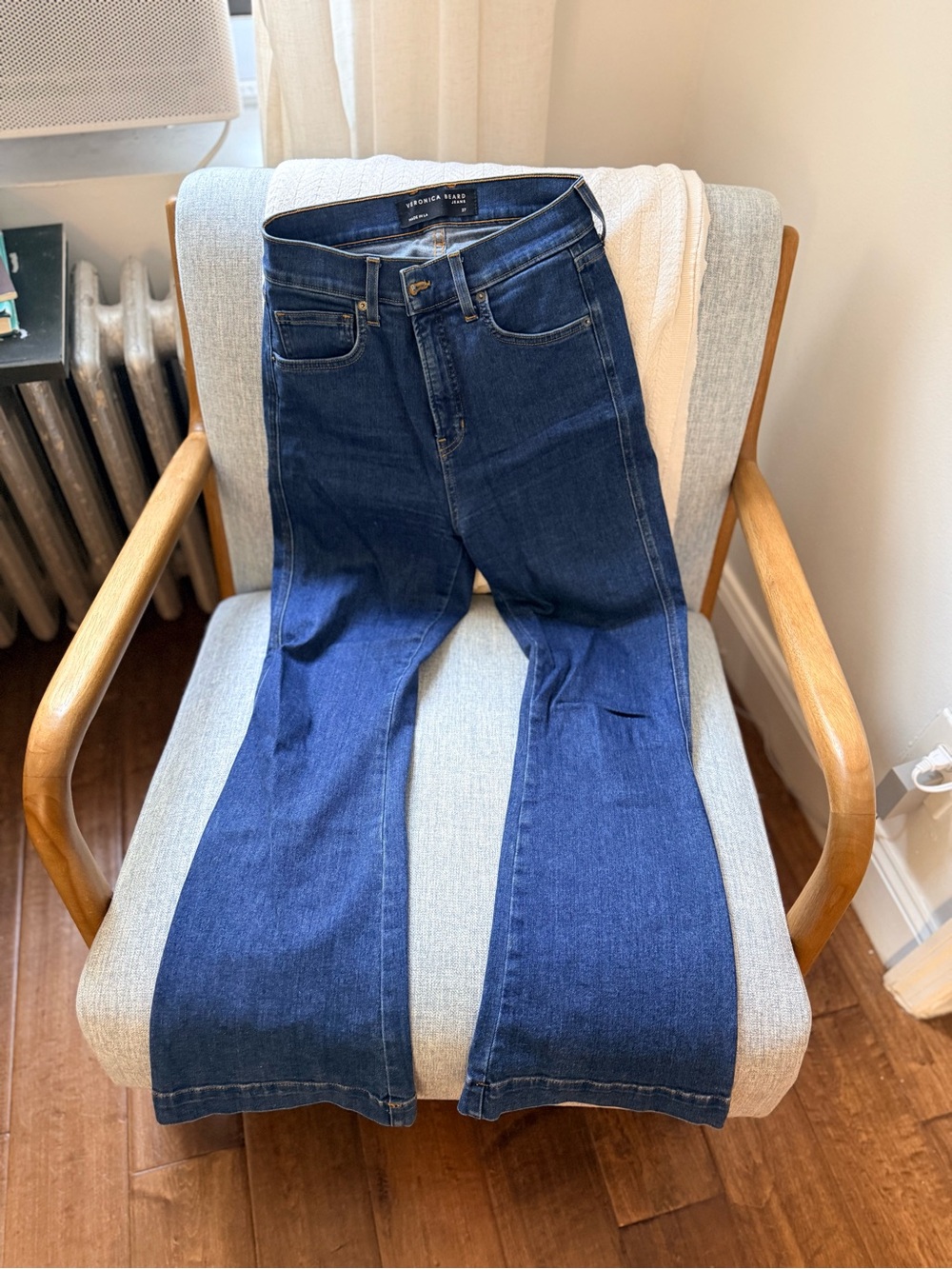 Veronica Beard Dark Blue Wide Leg Jeans